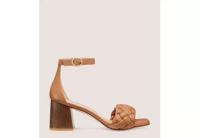 Stuart Weitzman Braida 75 Sandal In Tan & Walnut