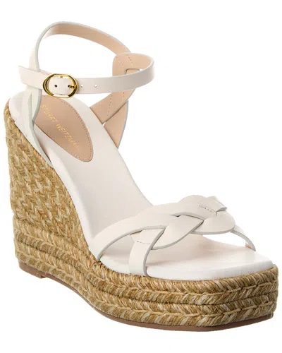 Stuart Weitzman Braida Max Leather Wedge Espadrille In White