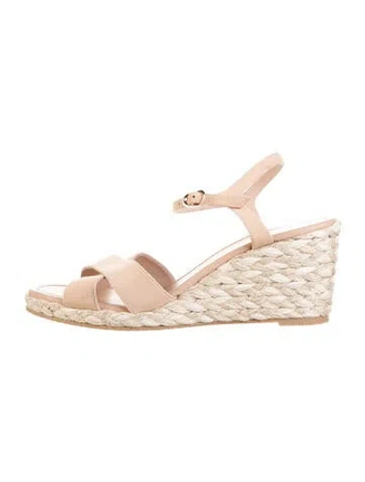 Pre-owned Stuart Weitzman Braided Accents Espadrilles In Neutrals