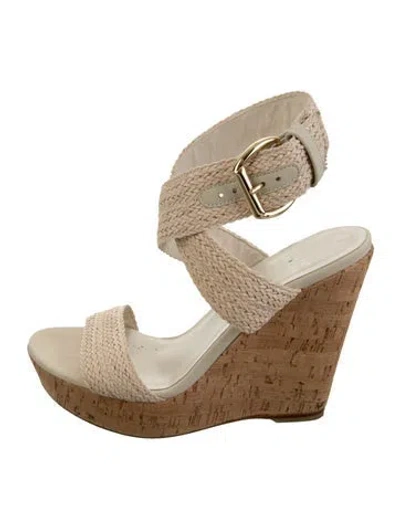 Pre-owned Stuart Weitzman Braided Accents Sandals In Neutrals