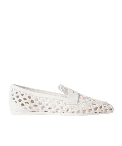 Stuart Weitzman Breathable Flat Shoes In White