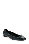 Stuart Weitzman Bria Leather Bow Ballerina Flats