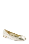 Stuart Weitzman Bria Ballet Flat In Light Gold