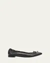 Stuart Weitzman Womens Black Bria Bow-embellished Leather Ballet Flats In Black