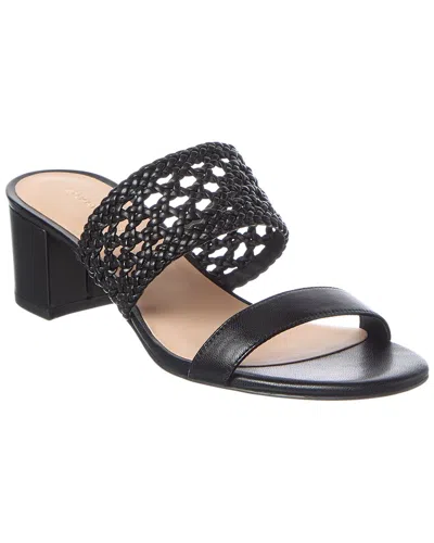 Stuart Weitzman Briar Block 50 Leather Sandal In Black