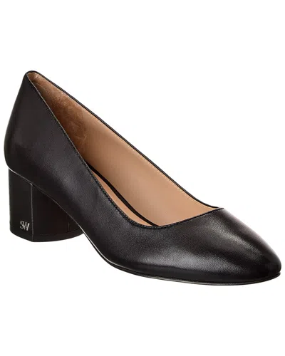 Stuart Weitzman Bridget 50 Block Leather Pump In Black