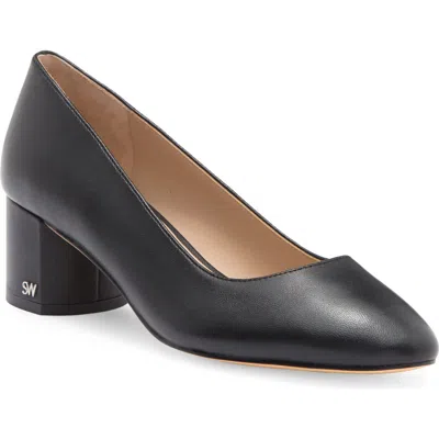 Stuart Weitzman Bridget Block Pump In Black/black
