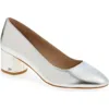 Stuart Weitzman Bridget Block Pump In Silver
