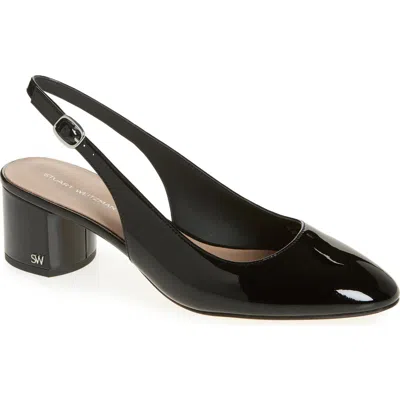 Stuart Weitzman Bridget Slingback Pump In Black Patent
