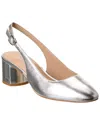 Stuart Weitzman Bridgt 50 Leather Slingback Pump In Silver