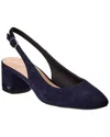 Stuart Weitzman Bridgt 50 Suede Slingback Pump In Blue