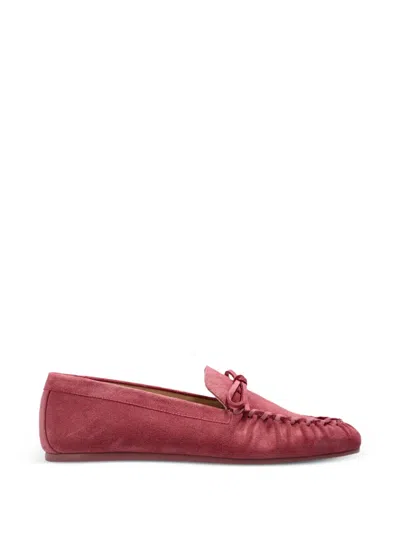 Stuart Weitzman Britt Bow Braided Loafers In Pink