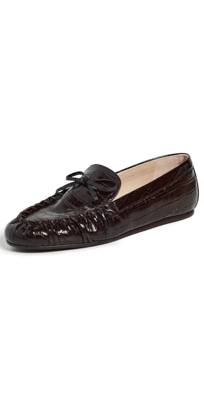 Stuart Weitzman Britt Bow Loafers Walnut In Brown