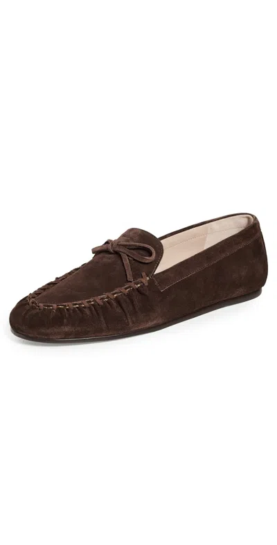Stuart Weitzman Britt Bow Loafers Walnut In Brown