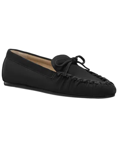 Stuart Weitzman Britt Bow Suede Loafer In Black