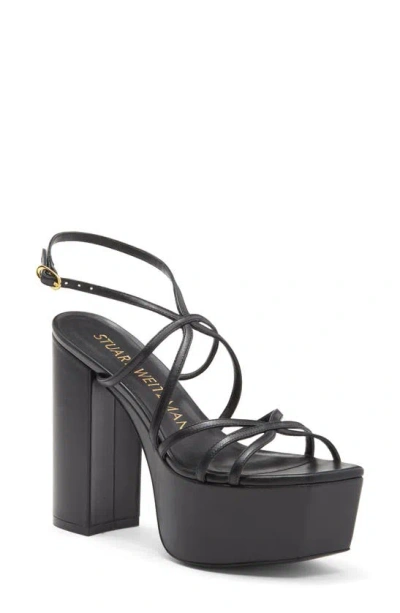 Stuart Weitzman Brlyther Platform Sandal In Black