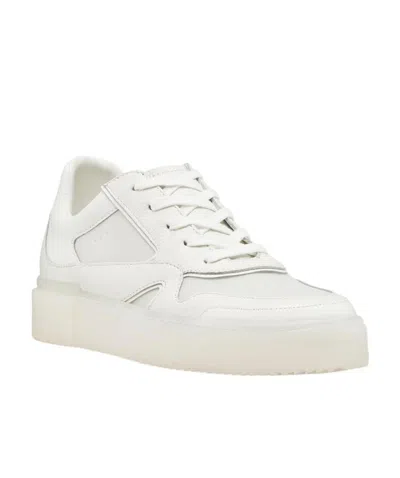Stuart Weitzman Brooklyn Leather Sneakers In White
