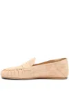 Stuart Weitzman Brooks Collapsible-heel Suede Loafers In Neutral