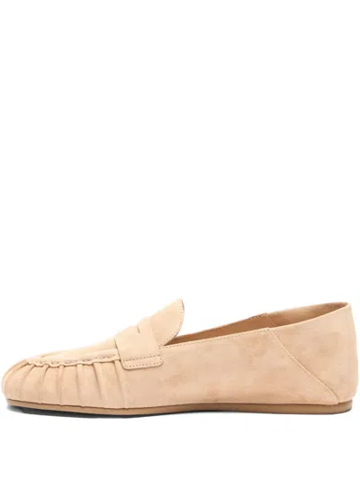 Stuart Weitzman Brooks Leather Loafers In Neutral