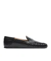 Stuart Weitzman Almond Toe Leather Loafer With Textured Detailing
