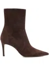 Stuart Weitzman 80mm Pointed-toe Zip Boots In Brown