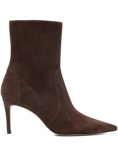 STUART WEITZMAN STUART WEITZMAN BROWN SUEDE ANKLE BOOTS