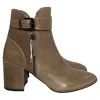 Stuart Weitzman Buckle Ankle Boots In Brown Leather In Brown
