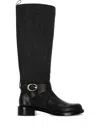 Stuart Weitzman Buckle-detail Tweed Boots In Black