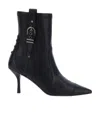 Stuart Weitzman Black Bootie With Buckle Detail And Stiletto Heel In Black