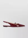 Stuart Weitzman Buckle Patent Pointed Toe Ballerina Flats