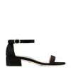Stuart Weitzman Buckle-fastened Suede Sandals In Black