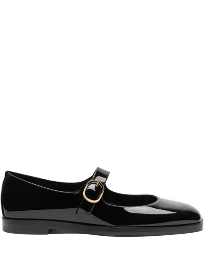 Stuart Weitzman Buckle-strap Patent-leather Ballet Flats