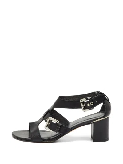 Pre-owned Stuart Weitzman Buckle-detail Sandals In Black