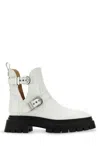 Stuart Weitzman Woman Ankle Boots White Size 7.5 Leather In White