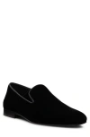 Stuart Weitzman Buzz Venetian Loafer In Black Velvet