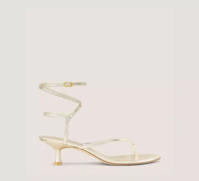 Stuart Weitzman Cabo Square Sandal In Light Gold