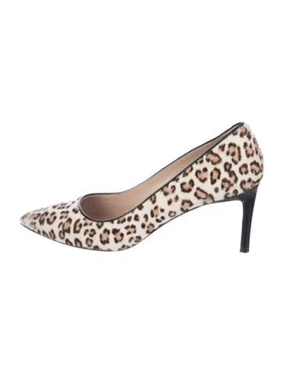 Pre-owned Stuart Weitzman Calf Hair Animal Print Pumps In Neutral