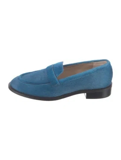 Pre-owned Stuart Weitzman Calf Hair Loafers In Blue