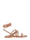 Stuart Weitzman Braided-strap Leather Sandals In Beige