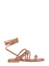 Stuart Weitzman Braided-strap Leather Sandals In Beige