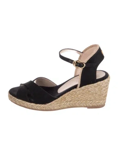 Pre-owned Stuart Weitzman Canvas Braided Accents Espadrilles In Neutrals