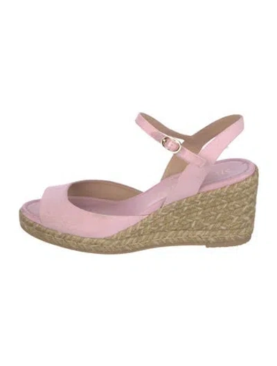 Pre-owned Stuart Weitzman Canvas Braided Accents Espadrilles In Pink
