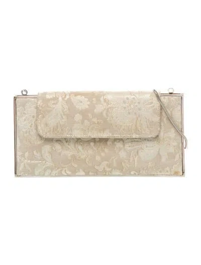 Pre-owned Stuart Weitzman Canvas Clutch In Neutrals