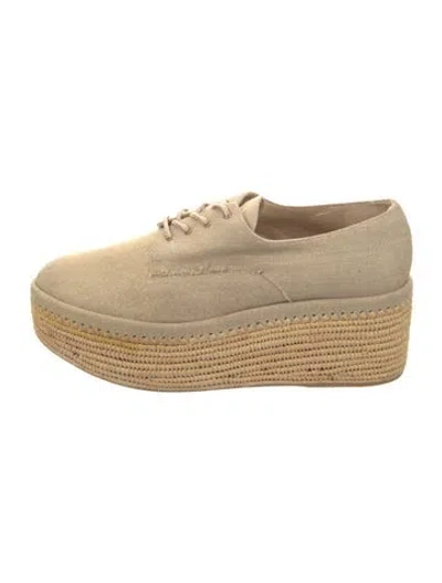 Pre-owned Stuart Weitzman Canvas Colorblock Pattern Oxfords