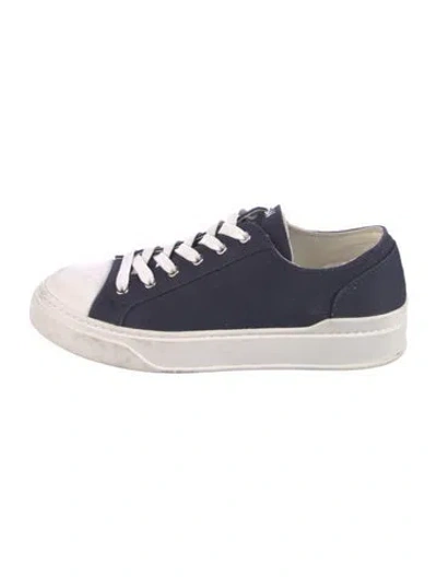 Pre-owned Stuart Weitzman Canvas Colorblock Pattern Sneakers In Blue