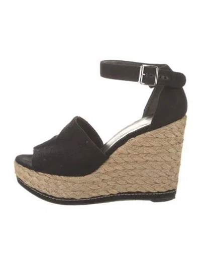 Pre-owned Stuart Weitzman Canvas D'orsay Pumps In Black