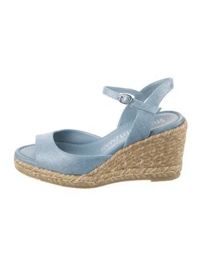 Pre-owned Stuart Weitzman Canvas Espadrilles In Blue