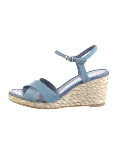 Pre-owned Stuart Weitzman Canvas Espadrilles In Blue