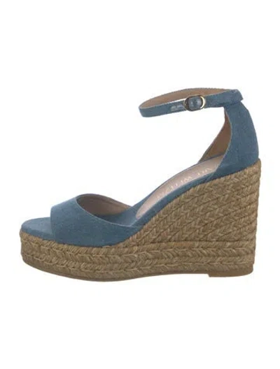Pre-owned Stuart Weitzman Canvas Espadrilles In Blue