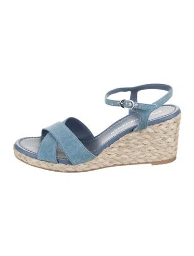 Pre-owned Stuart Weitzman Canvas Espadrilles In Blue